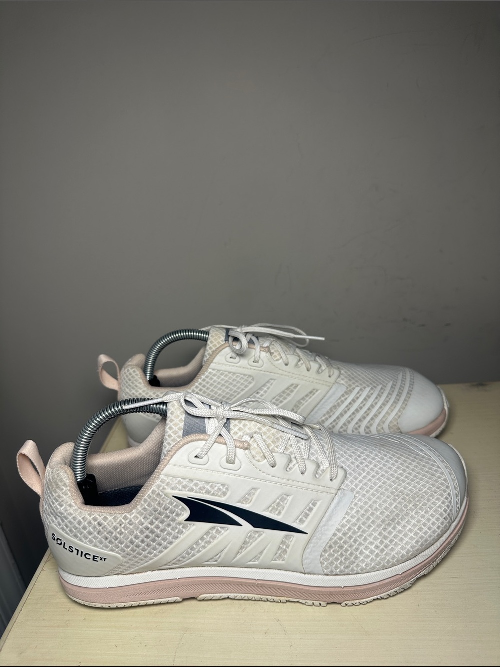 Altra Solstice XT White Athletic cross training Sneakers with Pale Pink Accents